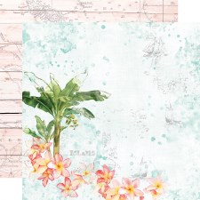 Simple Vintage Coastal 12x12 Paper- Paradise Found