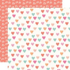 Happy Hearts 12x12 Paper- Wink Wink