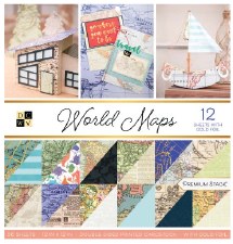 12x12 DCWV Paper Stack- World Maps