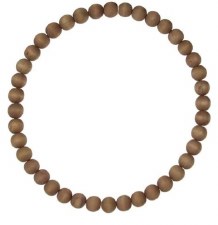 Wood Brown Stain Bead Wreath, 13"
