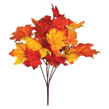 Maple Fall Leaf Bush, 13" - Gold, Orange And Red