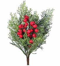 Cedar with Red Berries, 14.5"
