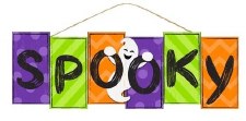 Spooky Block Sign, 14"