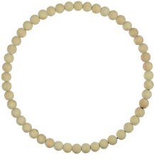 Wood Bleached Bead Wreath, 15.5"