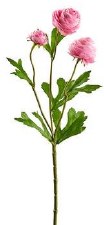 Mini Ranunculus  Flower Spray, 16.5"- Rose Pink