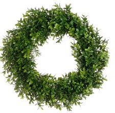 Boxwood Wreath, 17" - Two Tone Green