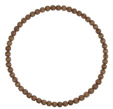 Wood Brown Stain Bead Wreath, 17.75"