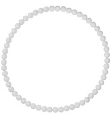 Wood Whitewash Bead Wreath, 17.75"