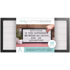 DCWV Framed Letterboard 20x10- Black w/ White Insert
