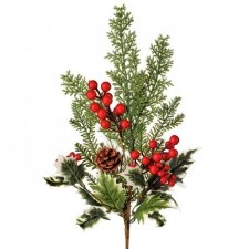 Berry, Holly, + Spruce Spray, 24"