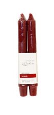 Unscented Taper Candle, 8" 2pk - Burgundy