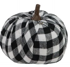 Fabric Check Pumpkin, 3.125"H
