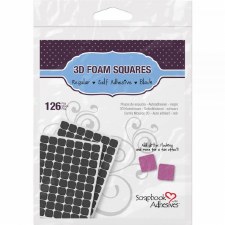 3D Foam Squares- .5"x.5", Black