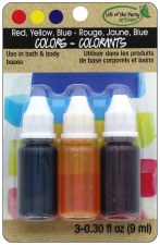 Glycerin Soap Colorants- Red, Yellow, Blue