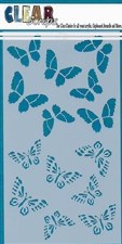 Clear Scraps 5x9 Stencil- Butterflies Layering