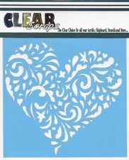 Clear Scraps 6x6 Stencil- Swirl Heart