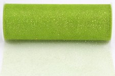 6" Glitter Tulle Roll, 10 yards- Apple Green