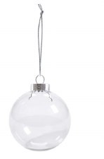 Clear Plastic Ball Ornament With Hanger, 8.25cm/1pk