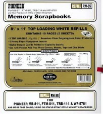 Pioneer 8.5x11" Page Refills, 5pk- White