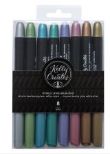 Kelly Creates Brush Pens- Metallic Jewel, 8 pack