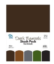 Paper Accents 8.5x11 Cardstock Stash Pack - Dark Neutrals