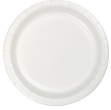 Touch of Color 9" Paper Plate, 24ct- White