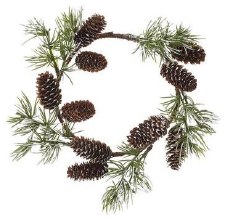 Snowed Pinecone Pine Wreath, 9" - Green And Brown