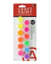 Acrylic Paint Pots, 12 Pots - Fluorescent Colors