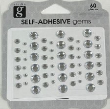 Adhesive Gems, 60Pc - Clear