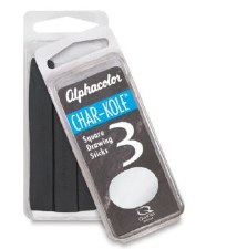 Alphacolor Charcoal, 3 Sticks - Black