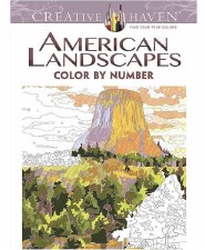 Creative Haven Color-by-Number Adult Coloring Book- American Landscapes