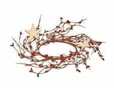 American Star & Pip Berry Candlering, 11" - Red White & Blue