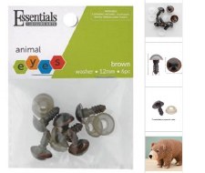 Animal Eyes, 12mm 6Pc - Brown