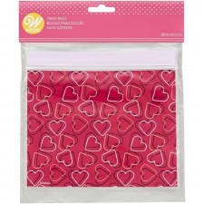 Valentine Treat Bags, Resealable- Heart Scatter 20ct