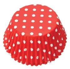 Baking Cups, 75ct- Polka Dot Red