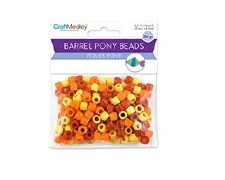 Plastic Barrel Beads, 9mm -200pc - Sunshine