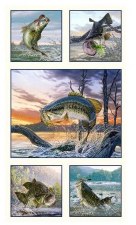Nature and Wildlife Fabric Panel - Bass Jumping