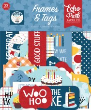 Birthday Boy Ephemera Die Cuts- Frames & Tags