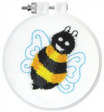 Punch Needle Kit w/ Hoop, 3.5"- Bee