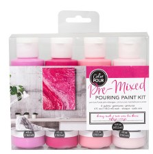 Color Pour Pre-Mixed Pouring Paint Kit- Berry Rush