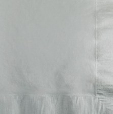 Beverage Napkins, 5" 50ct - Shimmer Silver