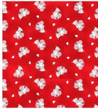 Big Hugs Bolted Fabric - Nurse Mouse Red