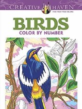 Creative Haven Color-by-Number Adult Coloring Book- Birds