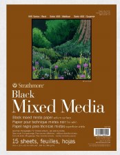 Black Mixed Media Pad, 9"x12" - 15 Sheets