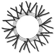 Black Pencil Work Wreath 25" - 15" Wire - Black