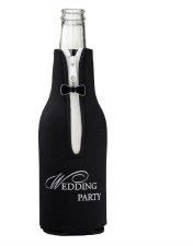 Black Wedding Party Bottle Cozy