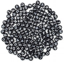 Alphabet Beads - Black & White Letters