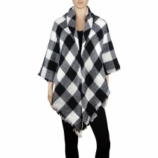 Blanket Scarf- Buffalo Check: Black & White