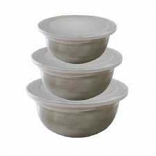 3pc Metal Bowls w/ Lids