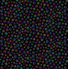 Bright Paws Bolted Fabric - Rainbow On Black